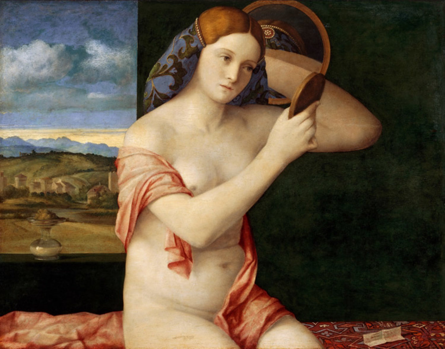 Young woman at her toilet,Giovanni Bellini,50x40cm