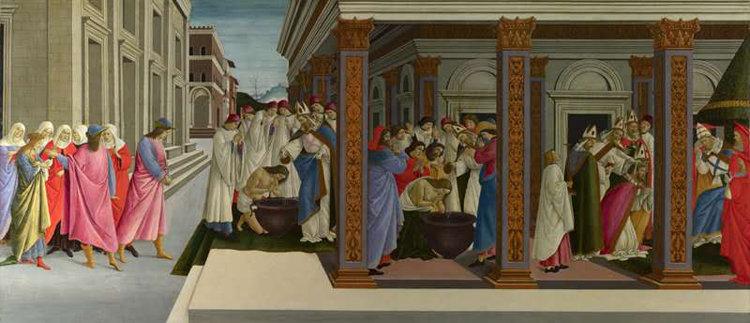 incidents in the life of Saint,Sandro Botticelli,80x34cm